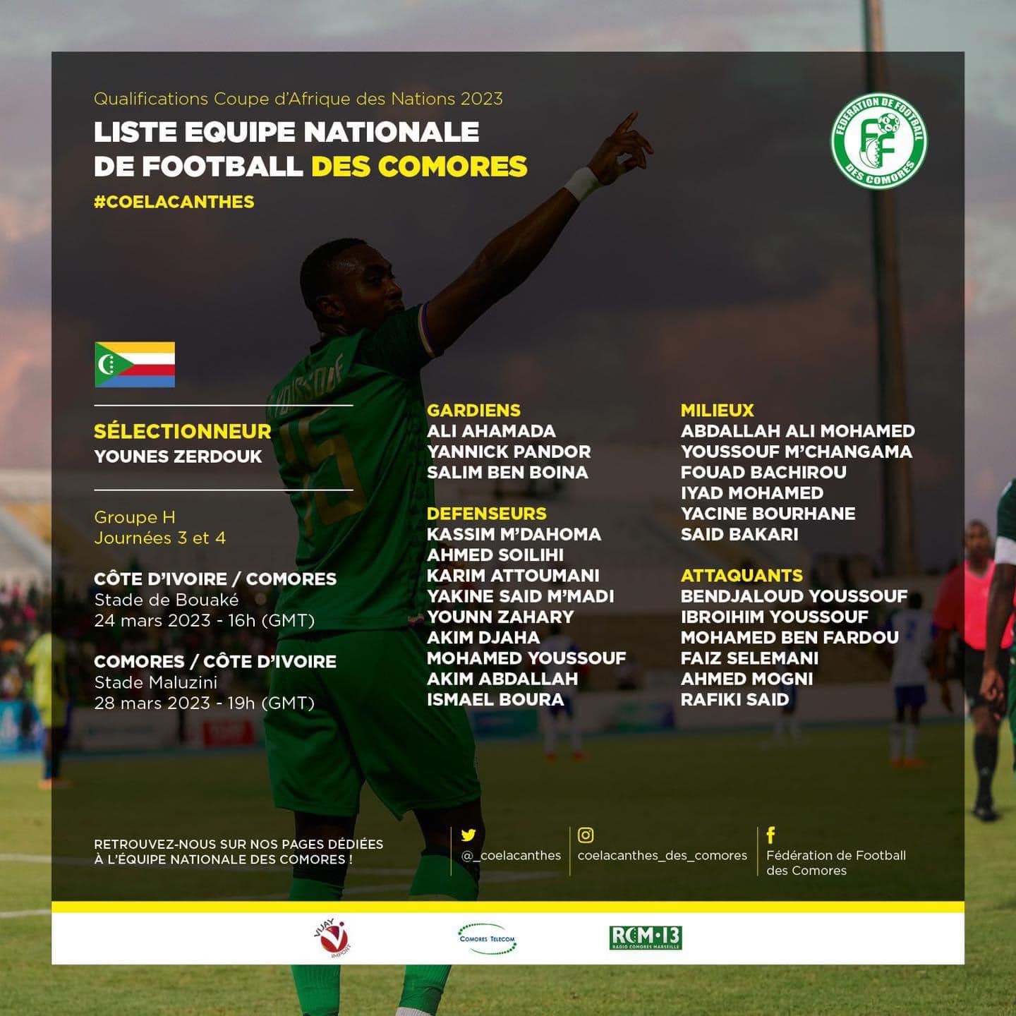 Vingt-quatre guerriers pour défendre les chances contre la Cote d’Ivoire